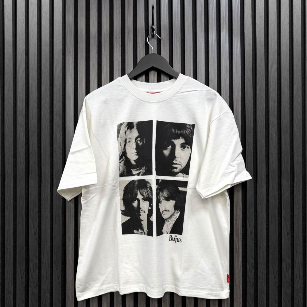 The Beatles - Unplugged Four Portrait Wash Unisex Tshirt - White